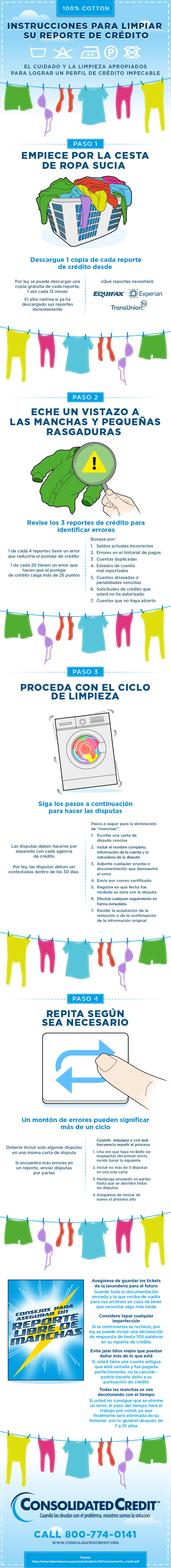 Instrucciones para limpiar su reporte de crédito