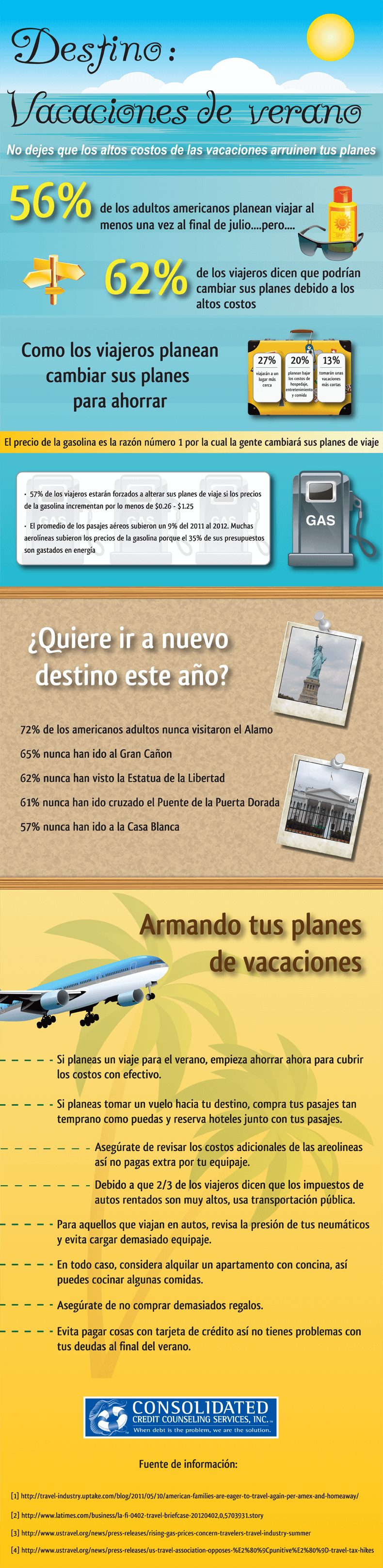 Infografía sobre consejos para viajar en las vacaciones de verano gastando menos