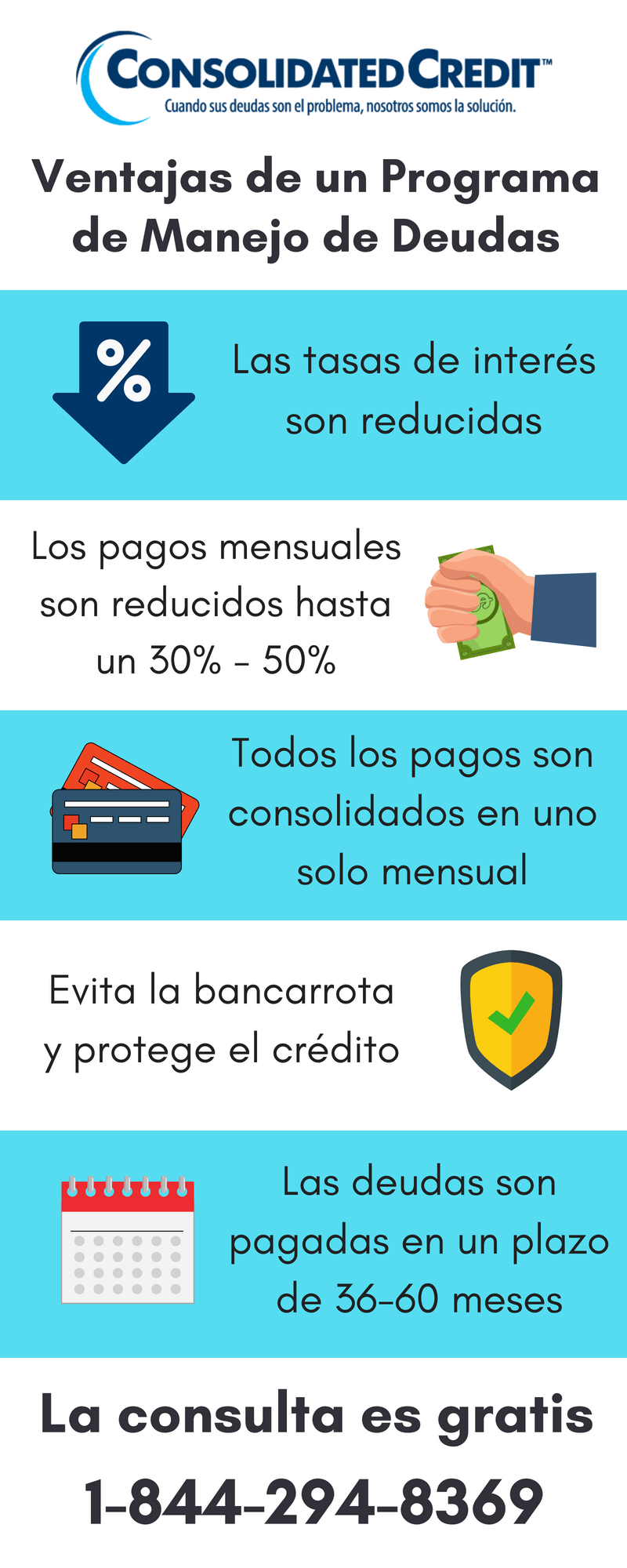 Infografía sobre ventajas de programa de manejo de deudas