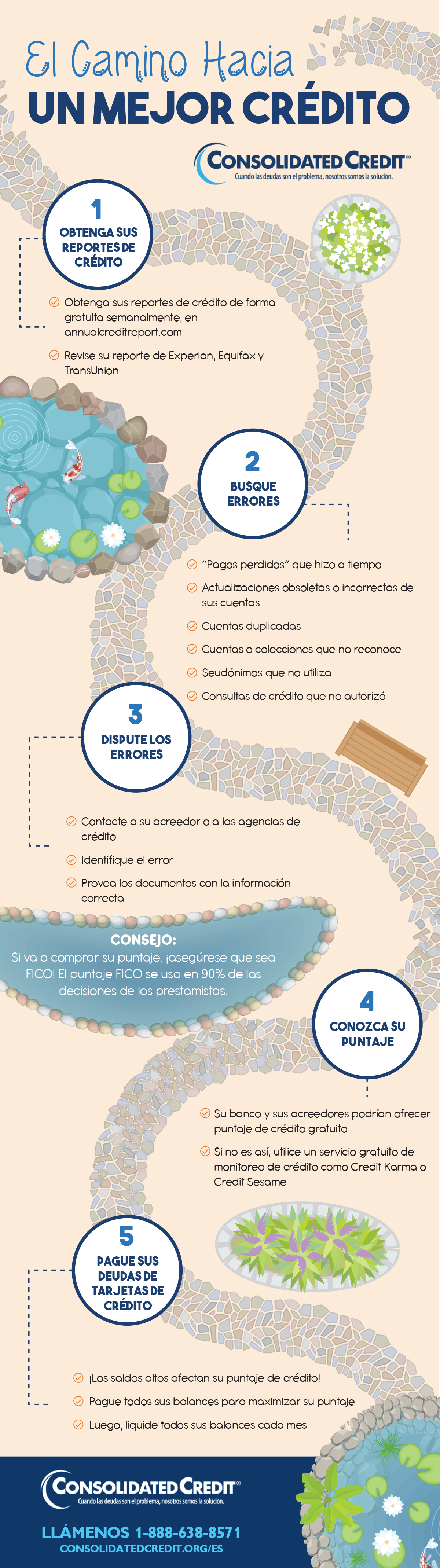 Esta infografía ofrece pasos sencillos que puede seguir para mejorar su puntaje de crédito y sus finanzas personales.