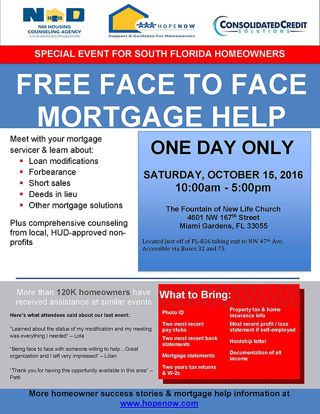 Free HopeNOW mortgage help event