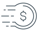 Coin going fast icon