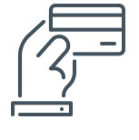 Holding credit card icon