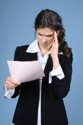 young businesswoman looking frustrated