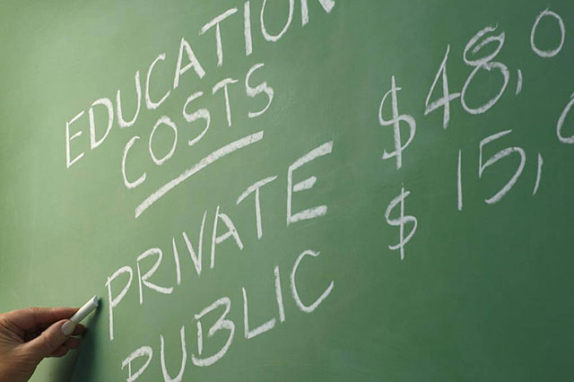 blackboard with educastion costs