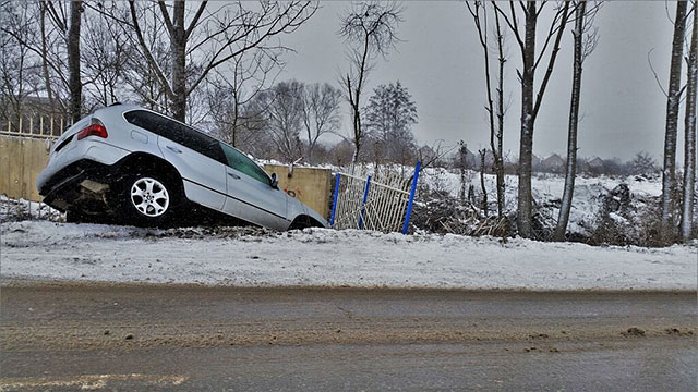 car in a ditch