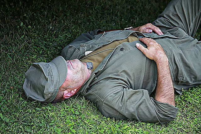 Resting Military person