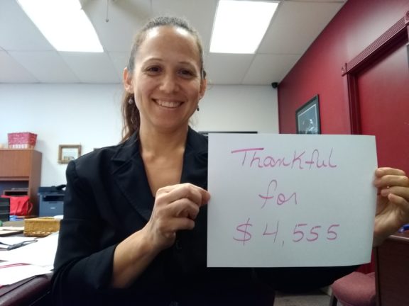 Elisabet Rivera: Thankful for $4,555