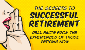 Goes to page displaying info graphic on learning the secrets to a successful retirement plan