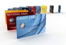 how to live debt free; credit cards in a row