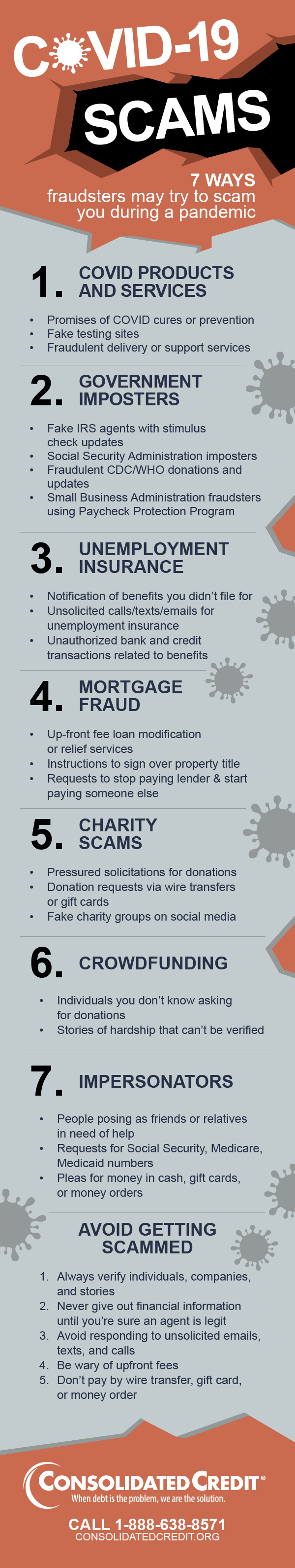 Consolidated Credit infographic for COVID-19 scam alert