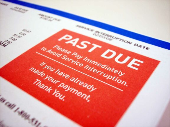 Past due credit card debt notice