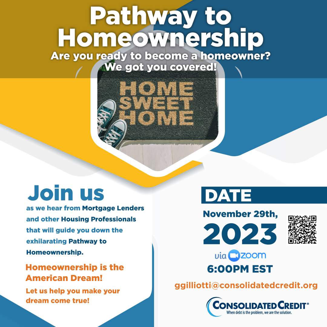 Pathway to Homeownership November 2023 Flyer: NOV 29, 2023, at 6 PM EST